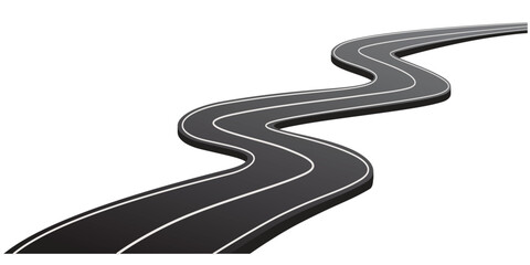 Vector Curved road with white lines  © skilleddesigner90