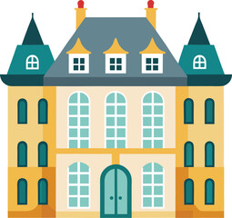  Elegant European Townhouse Vector