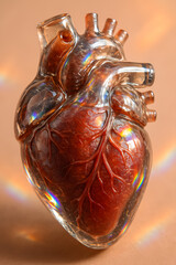 human heart in glass