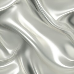 Fototapeta premium Glossy silver plastic folds with smooth reflections