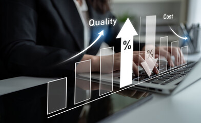 Increase quality and reduce cost represent quality, cost, and performance optimization for business...