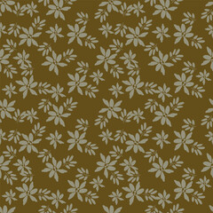 Beautiful floral pattern in small abstract flowers. Small colorful flowers. Coral pink background. Ditsy print. Floral seamless background. Elegant template for fashion prints. Stock pattern
