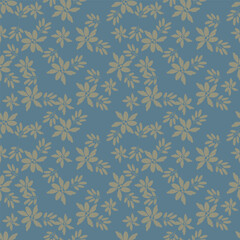 Beautiful floral pattern in small abstract flowers. Small colorful flowers. Coral pink background. Ditsy print. Floral seamless background. Elegant template for fashion prints. Stock pattern
