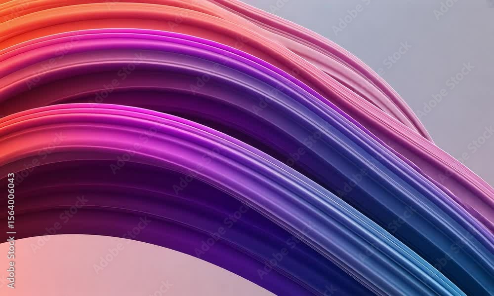 Aufkleber abstract wavy pattern with vibrant colors and fluid motion in a digital composition