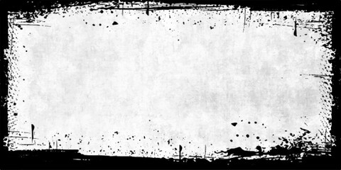 Vector grunge frame.Black and white distress background