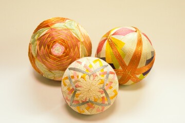 Temari balls, folk art form and Japanese craft	