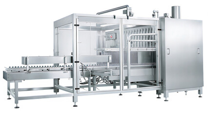 Industrial food packaging machine isolated on a white background png ai generated