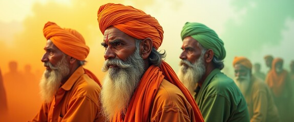 Fototapeta premium Men with turbans and beards.
