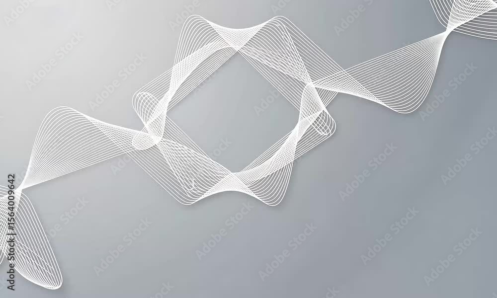 Aufkleber abstract white geometric shape with dynamic lines on gray background