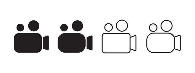 Video camera icons set. movie sign. video camera symbol. video camera icon for streaming , face time icons video call symbol.