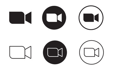 Video camera icons set. movie sign. video camera symbol. video camera icon for streaming , face time icons video call symbol.