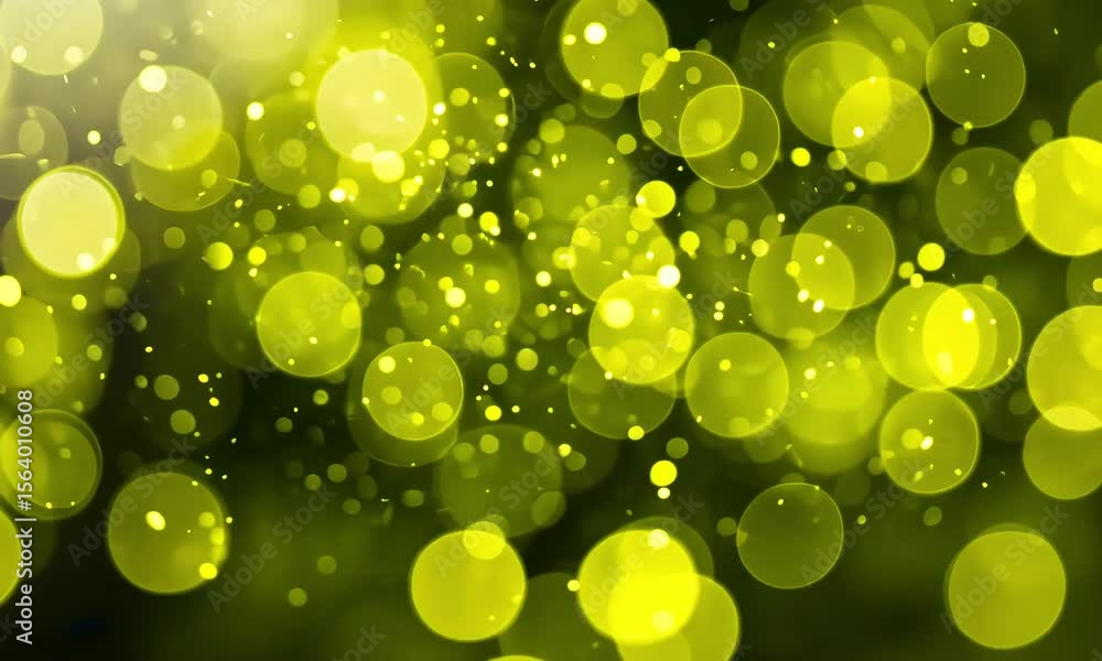 Aufkleber abstract yellow bokeh background with glowing circles and sparkle effects in festive display
