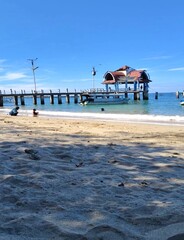 tropical beach at sunset