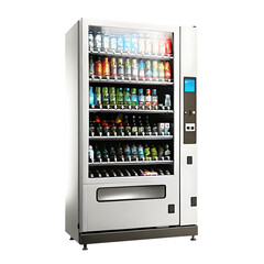 Modern vending machine drinks snacks isolated on a white background