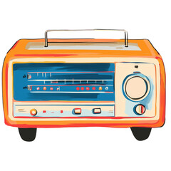 Fototapeta premium retro radio on transparent png background