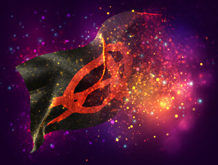 Anarchy, vector 3d flag with a splash of paint dots, explosion of colored dots