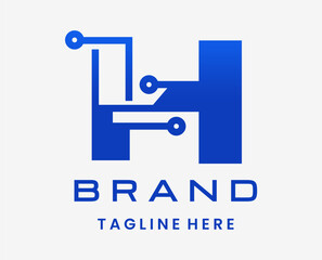 Letter H Modern Digital Technology Logo Design