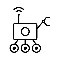 line icon lunar rover on white background vector
Vector icon on white background