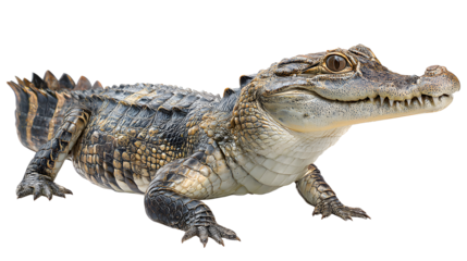 A baby alligator is laying on its back