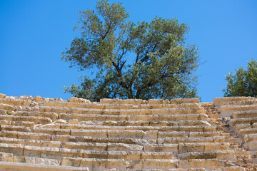 Antique turkish ruins against the sky