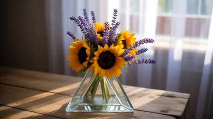 flowers in a glass vase