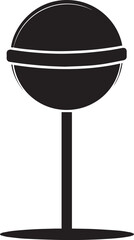 Lollipop with Wrapper Silhouette in Black | Sweet Dessert Icon Illustration Vector Format