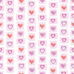 hearts, likes, love seamless pattern. Vector Illustration for printing, backgrounds, covers and packaging. Image can be used for greeting cards, posters and textile. Isolated on white background.