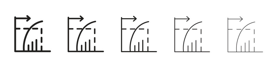 Diminishing returns icon. modern outline style vector icons series