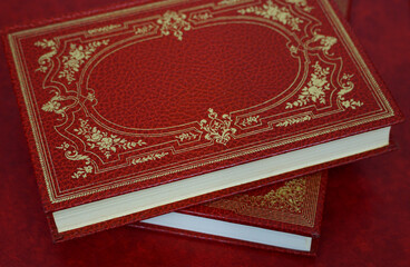 Decorative leather cover of the vintage romance books