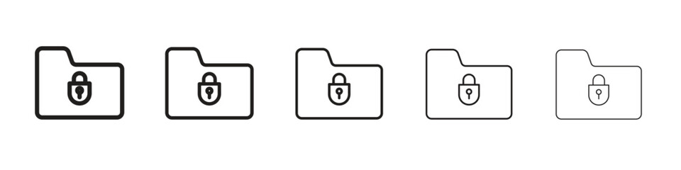 Folder security icon. modern outline style vector icons series