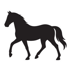 Powerful Black Horse Silhouette Rearing – Majestic Stallion Vector Art