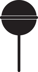 Lollipop with Wrapper Silhouette in Black | Sweet Dessert Icon Illustration Vector Format