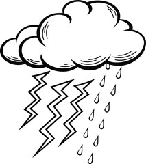 A cute cartoon vector weather icon illustration featuring a cloud with a heart speech bubble, perfect for a love-themed forecast design