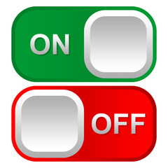 Green On and Red Off Power Button Vector Illustration Graphic in EPS Format for Interface Design and Technology Icons