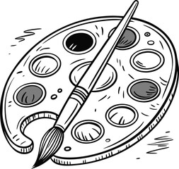 Abstract colorful brushstrokes create an artistic background, illustrating a painter's creative tools