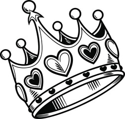 Fashion design icon set: black silhouette crown vector illustration for people