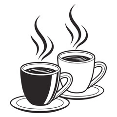 A comforting hot coffee cup with a heart design, perfect for a cozy breakfast or cafe beverage illustration