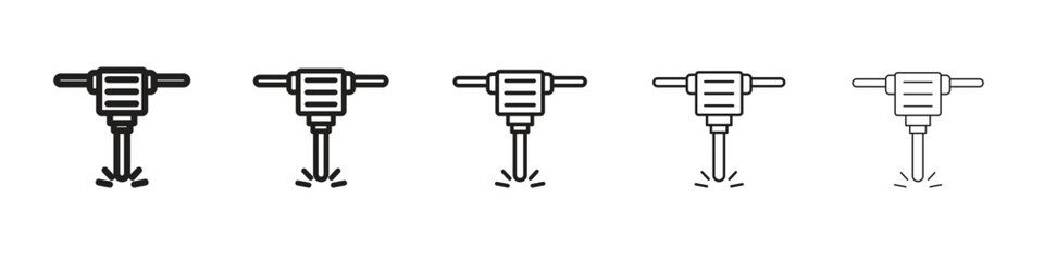 Hydraulic breaker icon. modern outline style vector icons series