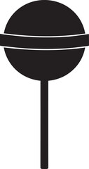 Lollipop with Wrapper Silhouette in Black | Sweet Dessert Icon Illustration Vector Format