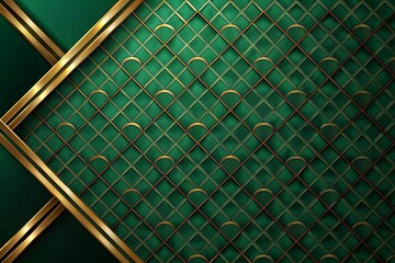  Green and Gold Geometric Grid with Curved Elements and Modern Touch