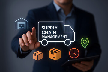 Naklejka premium Supply Chain Management for Logistics Efficiency