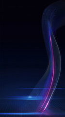 Naklejka premium Colorful abstract wave design with glowing lines and dark background