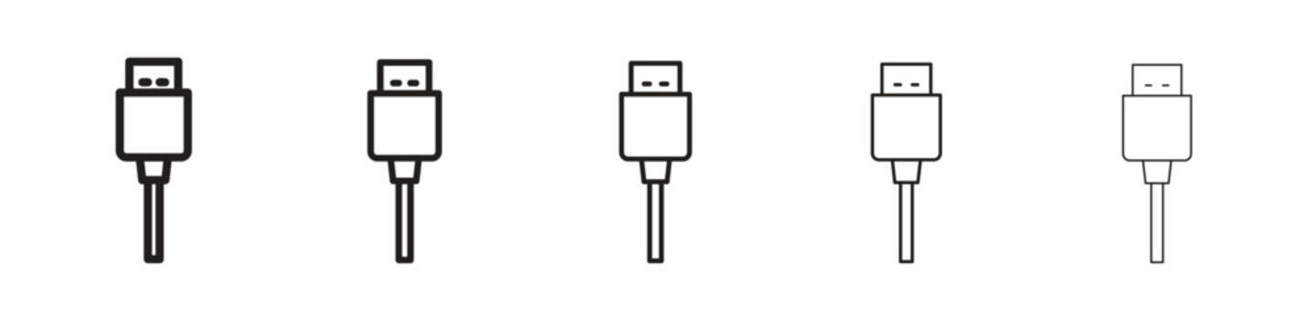USB type c icon. modern outline style vector icons series