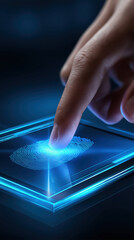 Exploring biometric technology with a fingerprint scan on a modern digital device