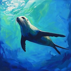 Underwater whale drifting peacefully beneath ocean sunlight rays high resolution picture