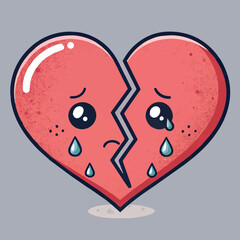 vector illustration of a sad heart