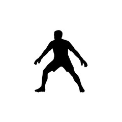 silhouette of a football goalkeeper