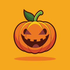 Spooky Halloween pumpkin jack-o'-lantern with a scary face, perfect for an autumn holiday celebration