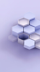 Obraz premium Modern hexagonal geometric shapes arranged on a soft pastel background in creative design