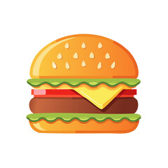 Hamburger Food Icon Isolated on a Transparent Background 